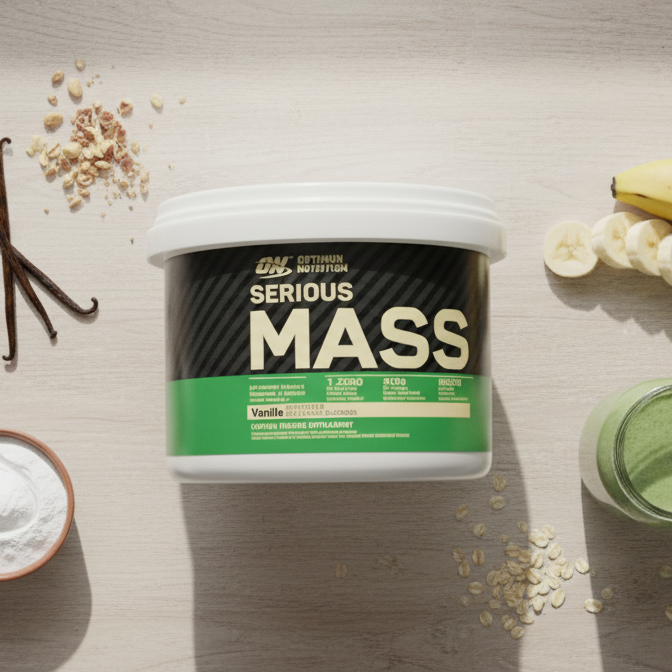 Optimum Nutrition Serious Mass Vanilla �High-Calorie Weight Gainer With 1250 Calories, 50g Protein, 252g Carbs & Added 3g Creatine for Muscle Growth (300g)