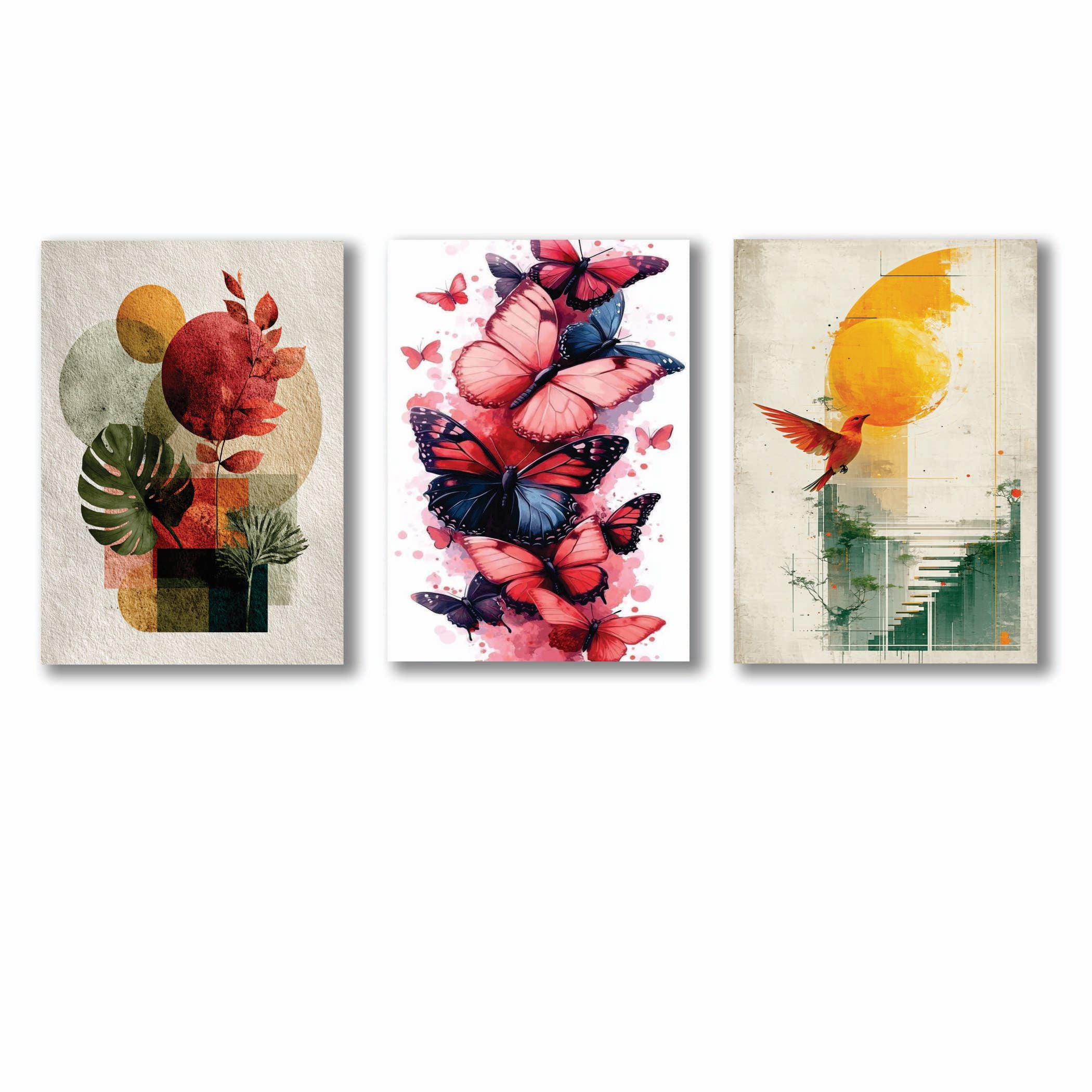 Set of 3 Premium Wall Art Photo Tiles �Modern Home Decor Sets