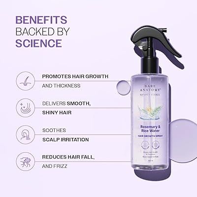 Bare Anatomy Rosemary & Rice Water Hair Growth Spray �200ml | Strengthen & Thicken Hair