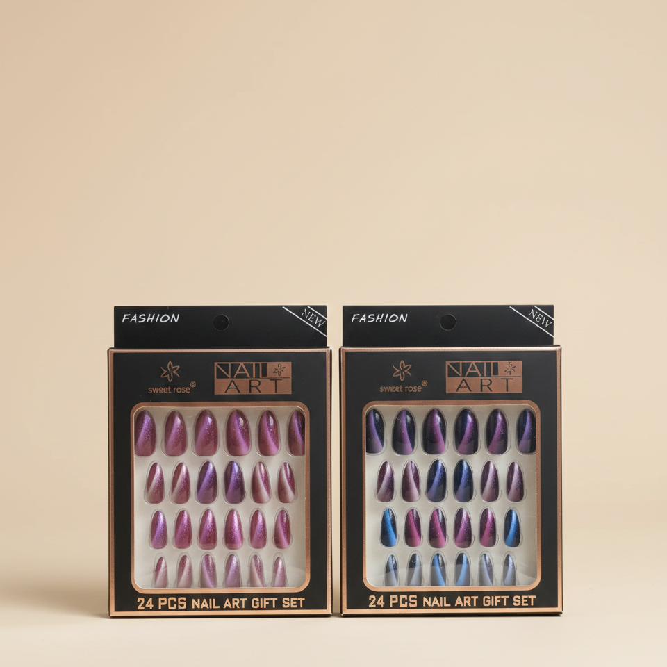 24 Pcs Professional Manicure Artificial Nails �Salon-Quality Press-On Nail Set