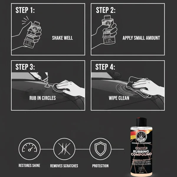 Extreme Rubbing Compound �Scratch & Swirl Remover | THREE GUYS | German Engineered (250g)