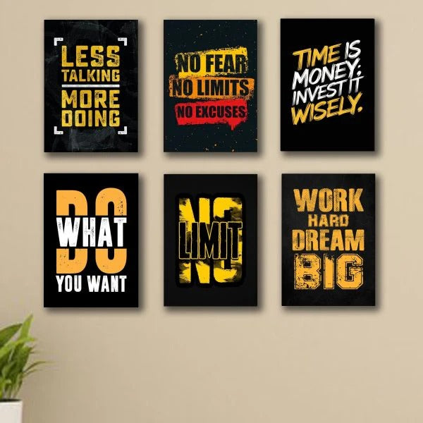Set of 6 Motivational Wall Art Wooden – photo 2