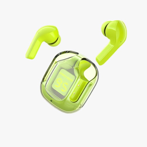 Air 31 Wireless Earbuds with Transparent Crystal Case, Bluetooth 5.3, Type-C Charging (Random Color)