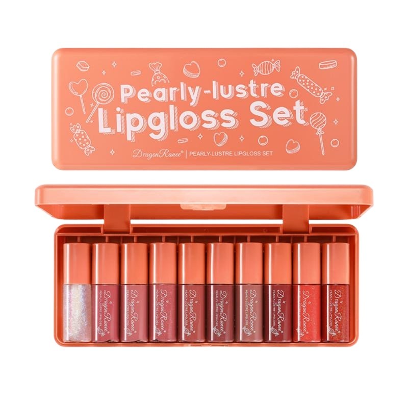 Dragon Ranee 10 Pieces Velvet Matte Pink Lipstick Set Sexy Long Lasting Makeup Waterproof Lip Gloss for Girls DR23