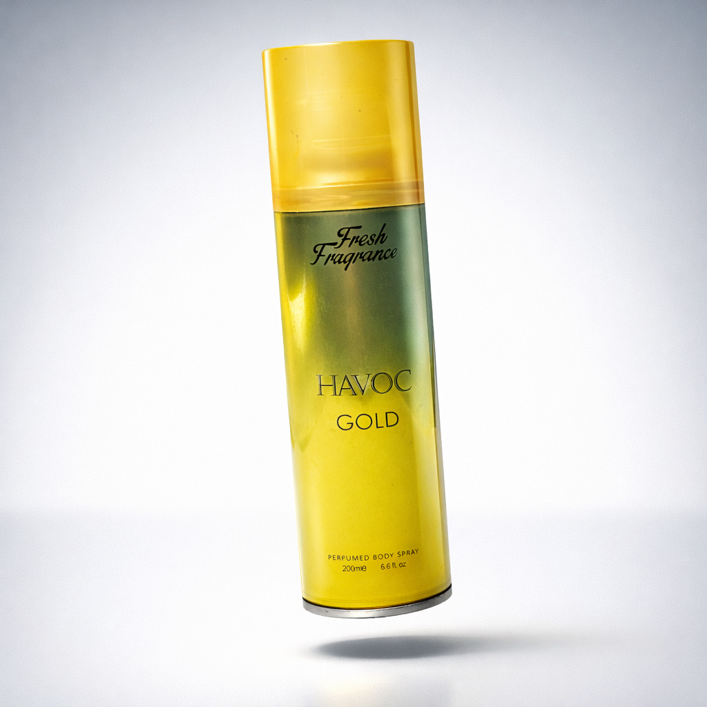 Havoc Gold Fresh Fragrance Perfumed Body Spray �Long-Lasting Premium Scent for Men, 200ml