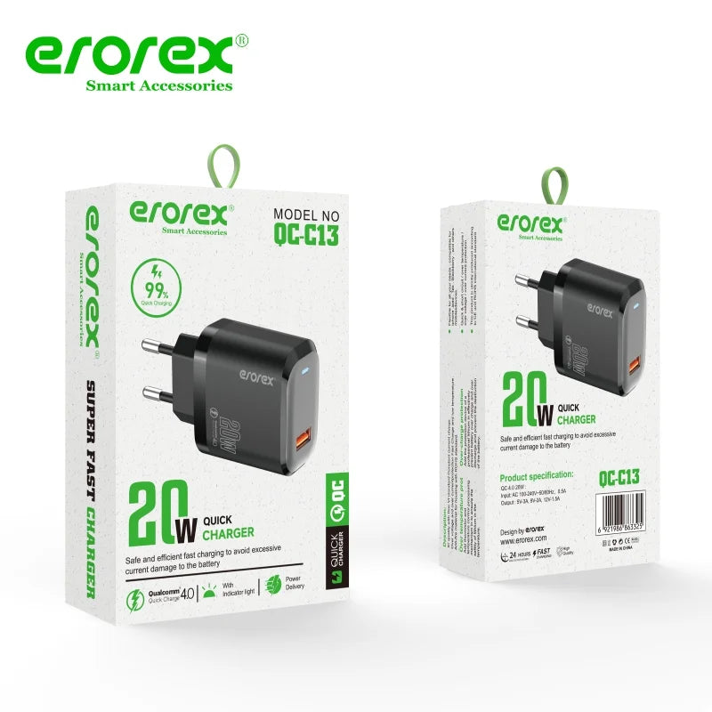 Erorex 20W QC-1.0 Fast Charging Adapter for