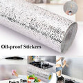 Silver Foil Kitchen Waterproof & Oil Proof Self-Adhesive Sticker Roll �Aluminum Heat Resistant Wallpaper for Stove, Cabinets & Walls (60?200cm)