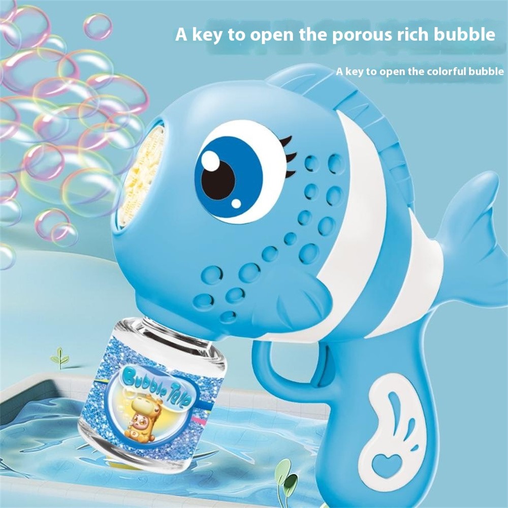 Fish Bubble Gun �Automatic Bubble Blower with Lights, Sounds & Fun Fish Design for Kids