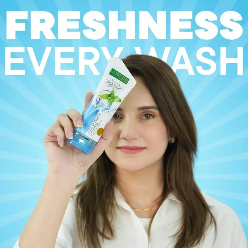 CHANDO Naturals Foaming Face Wash Mint Cool �Anti-Microbial Daily Cleanser for Oily & Acne-Prone Skin (100ml)