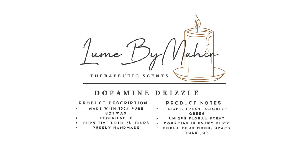 Dopamine Drizzle | Dopamine in Every Flick �Handmade Fresh Floral Soy Wax Candle - 100 gram