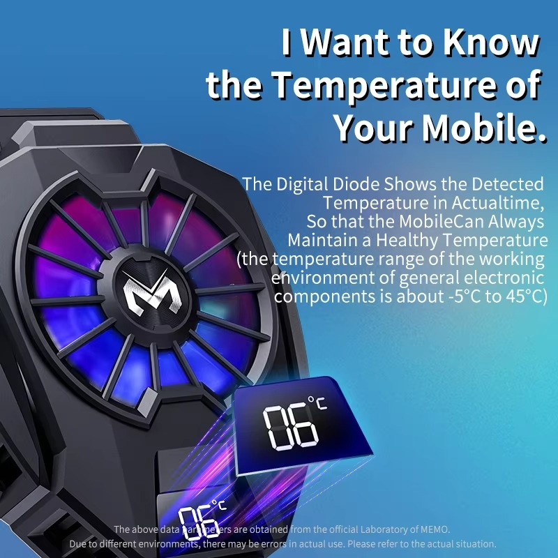 MEMO DL05 Portable Semiconductor Phone Cooler Fan �Multi-Function Gaming Cooling Device | Best Quality Fan For Gaming - Random Color