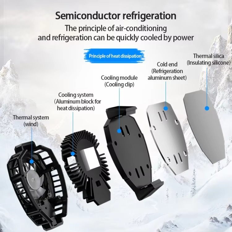 MEMO DL05 Portable Semiconductor Phone Cooler Fan �Multi-Function Gaming Cooling Device | Best Quality Fan For Gaming - Random Color