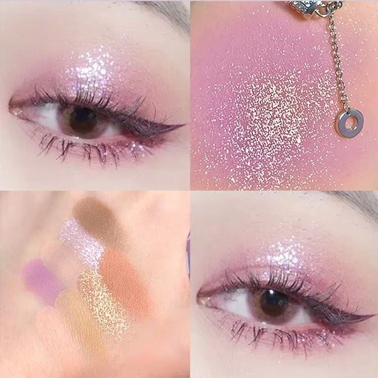 08 Colors Biya Star Flash Eight-Color Eye Shadow Palette Matte Pearl Light Fine Color Milk Tea Earth Niche Glitter Eye Shadow - 8 colors Korean Trending Eye Shadow Palette?