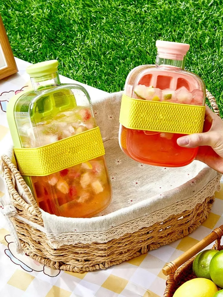 My Crush Cup Ice Cube Tray, Water Bottle Ice Cube Tray, Cool Summer Ice Cube Cup, Upgraded Ice Cube Bottle, Reusable Press-to-Cold Ice Cube Hydration - 500ml - Random Color (Fiber Glass)