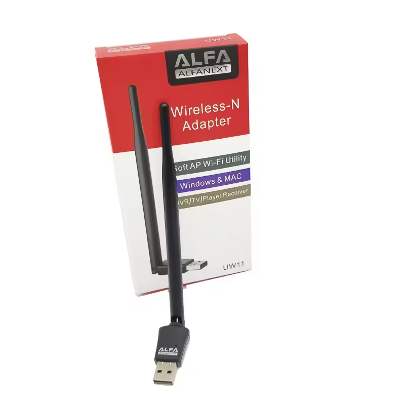 UW11 Alfa Net Wireless-N USB WiFi Adapter with Antenna | 2.4GHz 150/300Mbps High-Speed Network Dongle for PC, Laptop, Windows &amp; Linux �IEEE 802.11b/g/n, Soft AP Utility