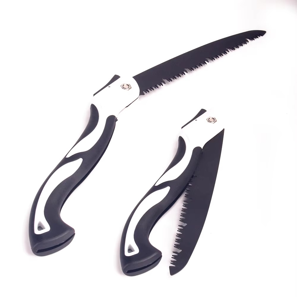 Foldable Saw Camping Tool Folding Hand Pruning Saw with Blades - Folding Saw Efficient Chip Removal Lock Design Pocket Pruning Saw for Bone Trees Wood Trimming Cutting ( Random Color )