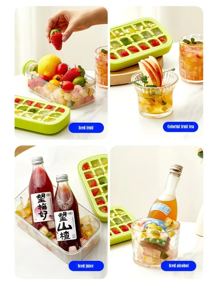 My Crush Cup Ice Cube Tray, Water Bottle Ice Cube Tray, Cool Summer Ice Cube Cup, Upgraded Ice Cube Bottle, Reusable Press-to-Cold Ice Cube Hydration - 500ml - Random Color (Fiber Glass)