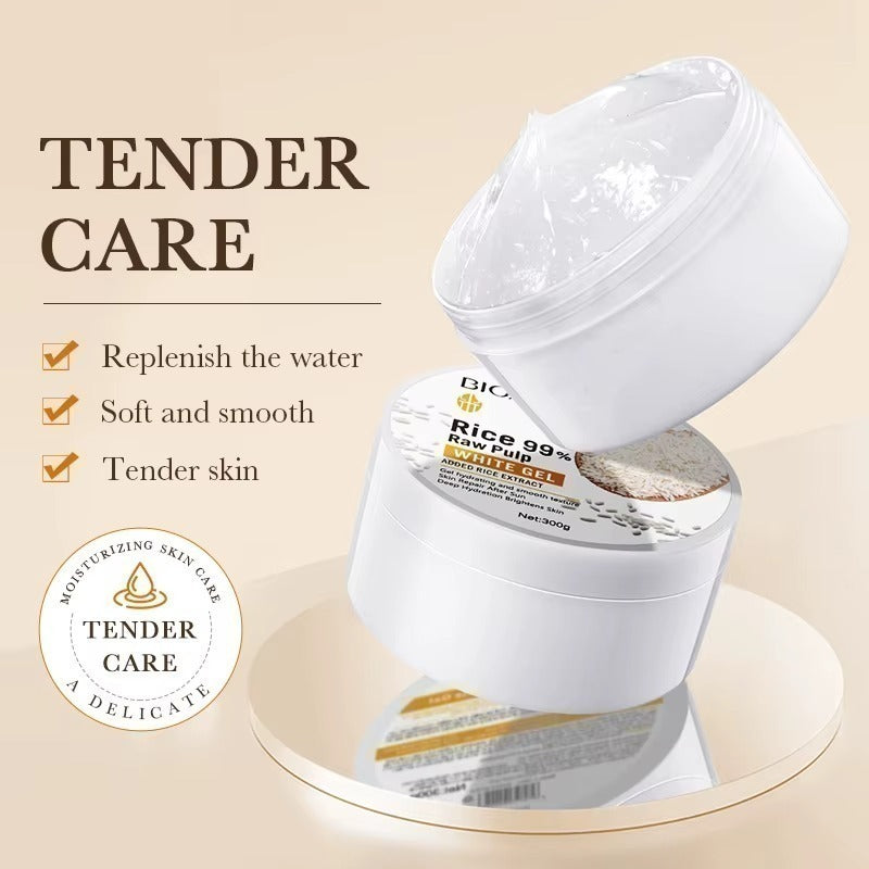 BIOAQUA pimples removing pores skin hydrating softening brightening rice raw pulp white gel after sun repairing gel