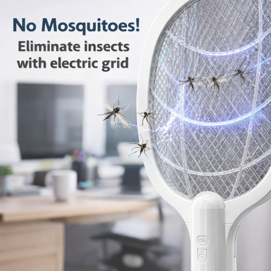 Rechargeable Mosquito Racket With Box & Stand – photo 3