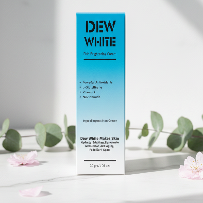 Dew White Skin Brightening Cream Gentle Formula Improves Skin Tone Reduces Dullness Provides Radiant Glow And Smooth Texture For Daily Use - 30g