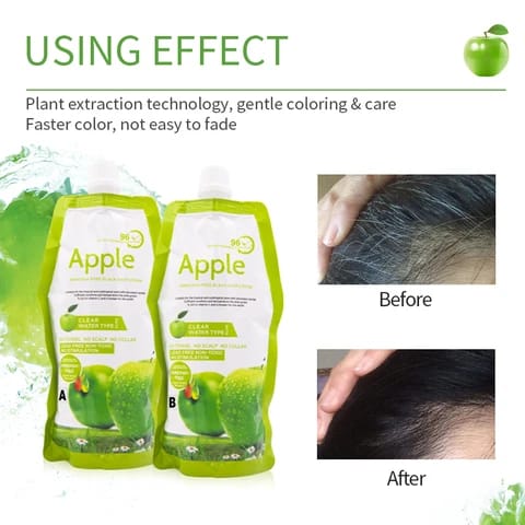 Godrej Apple Ammonia-Free Hair Cream Apple Hair Color Cream Gentle Formula Provides Rich Color Smooth Application Long Lasting (Natural Black)