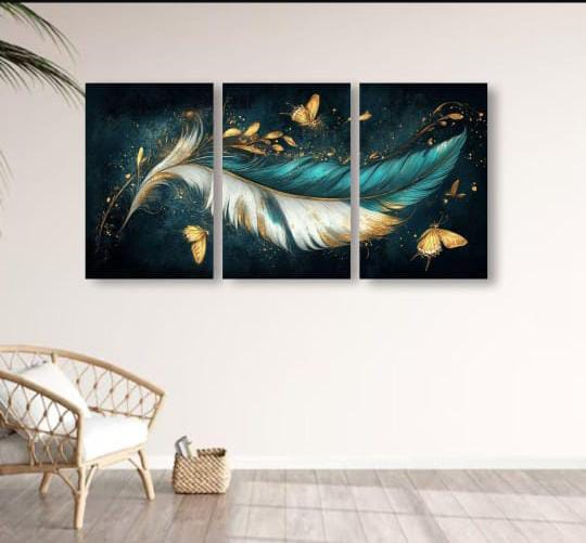 Set of 3 Leaf Art Wooden Frames �Wall Decoration (8x11 Inches Each)