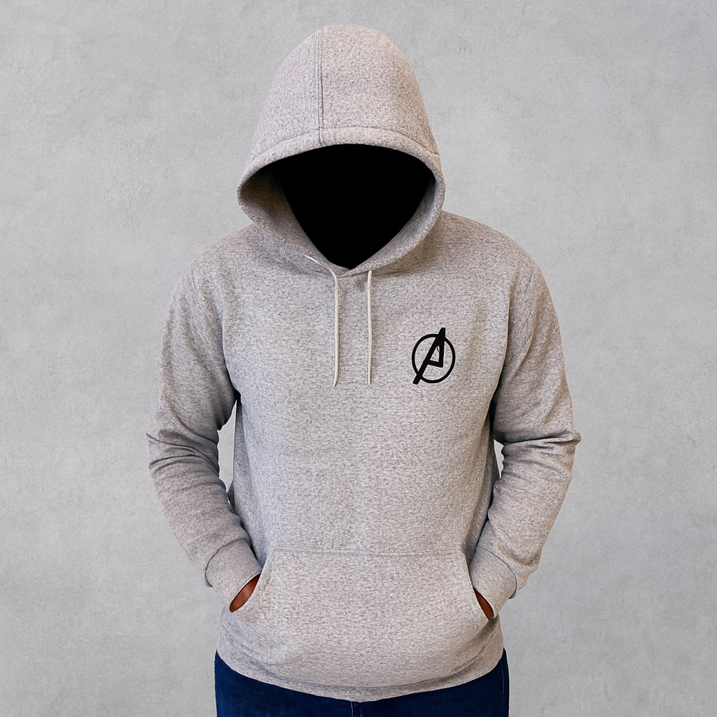 New Summer Collection Full Grey Hoodie Avenger Printed For Men And Boys (Medium)