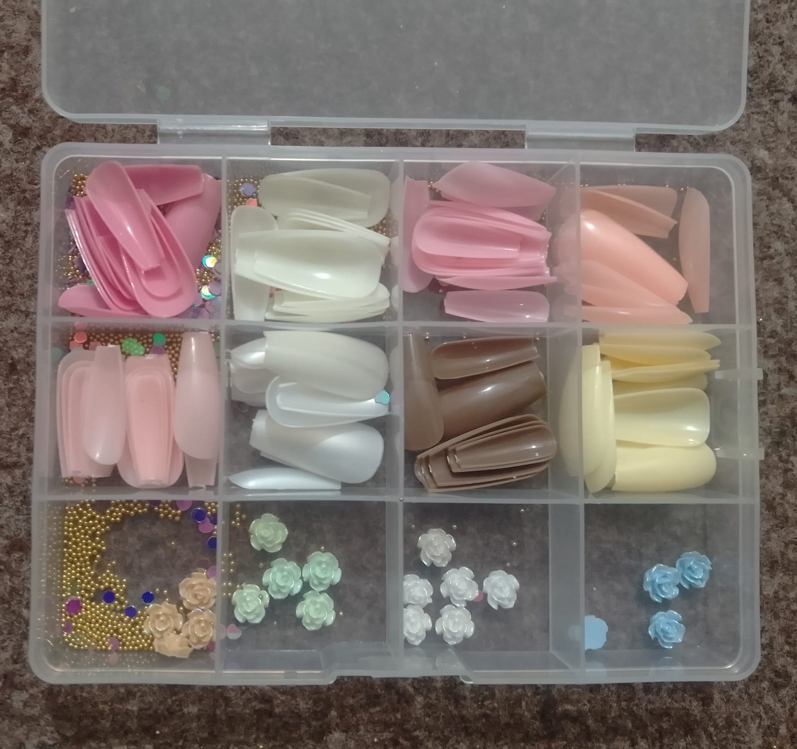 96 Pcs Artificial Nails With Beads �Multicolor Nail Art Decoration Set Made From Premium ABS Plastic, Perfect For Stylish DIY Manicure Designs