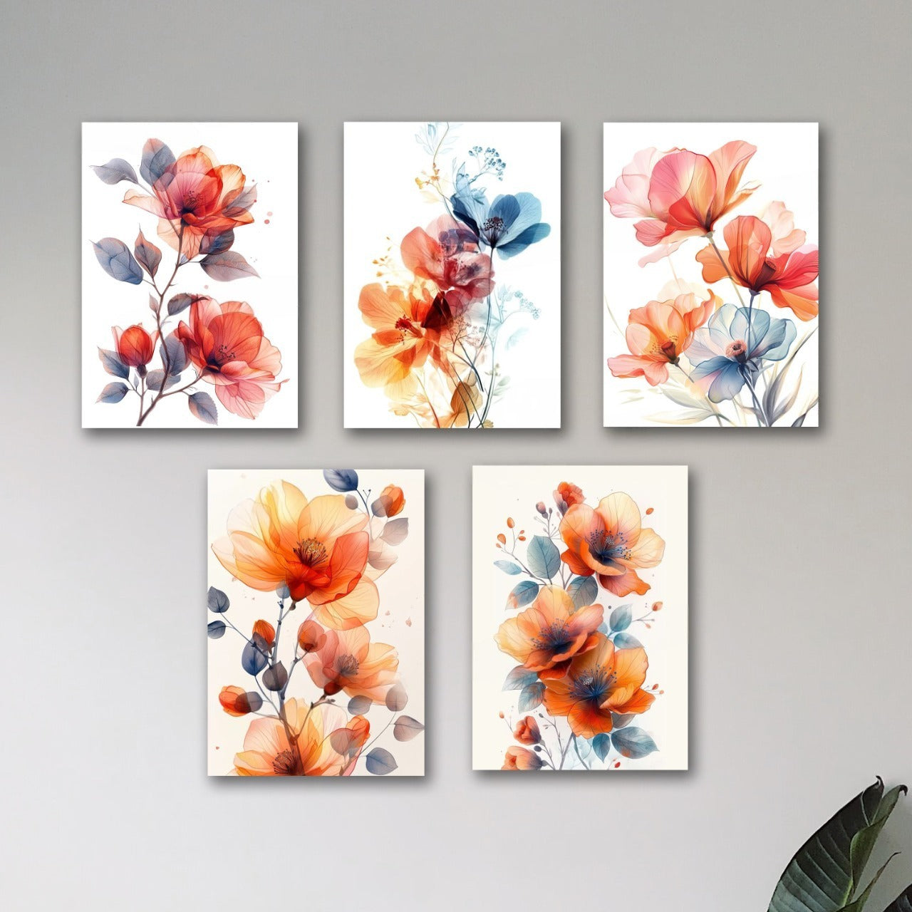 Set of 5 Premium Wall Art Photo Tiles �Modern Home Decor Sets 8x11