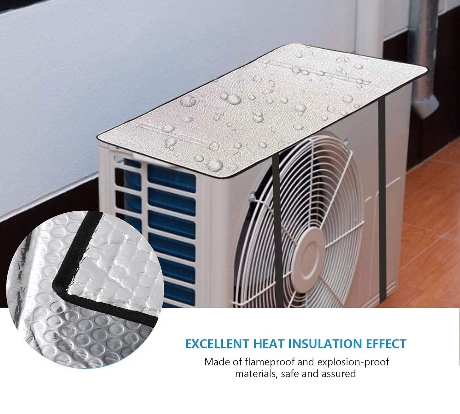 Premium Split AC Outdoor Unit Heat Insulation Sheet �Universal Sunshade Protective Roof & Sun Shield Cover | Without Clip