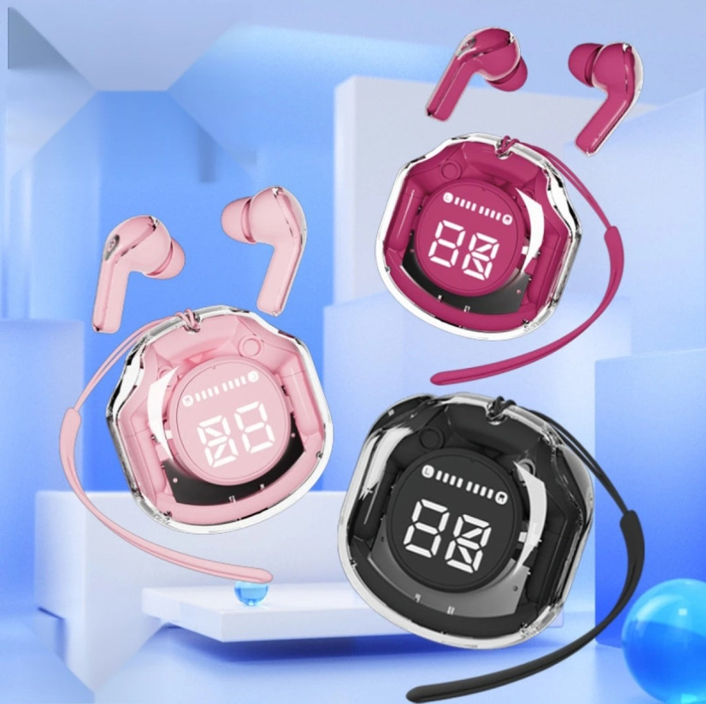 Air 39 Wireless Earbuds | Bluetooth 5.3 | Digital Display | Stereo Sound | Portable Charging Case | Random Color