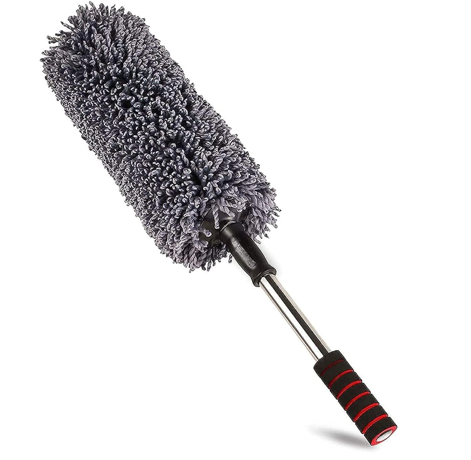 Premium Microfiber Car Duster Kit with Telescopic Handle �Scratch-Free Interior & Exterior Cleaning Brush for Cars, SUVs, Trucks & Home Use