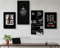 Set of 4 Motivational Wall Art Frames | Wooden Sticky Tiles | 8x16" & 8x11" | Easy Wall D?or | Double Tape Included