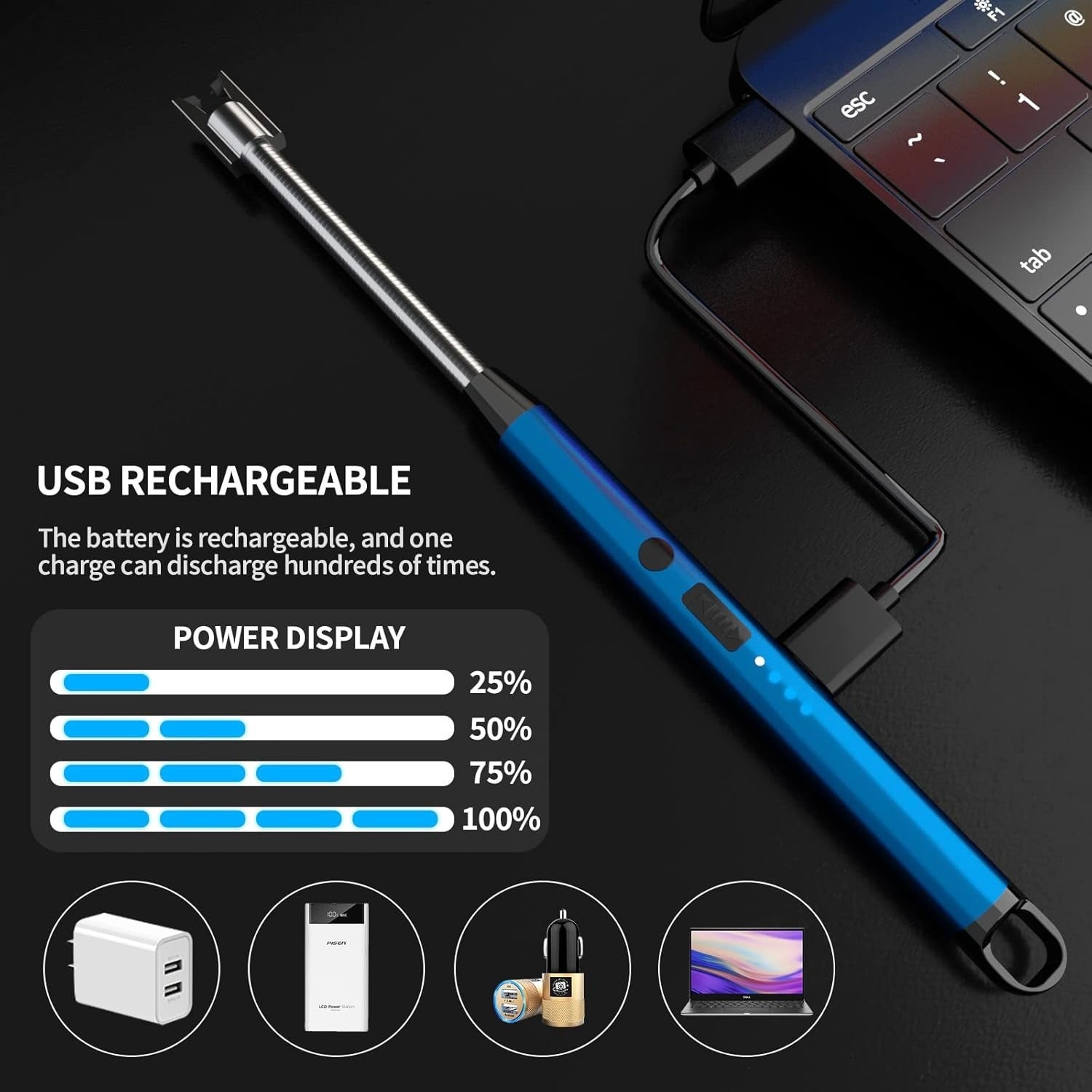 Plasma Electric Lighter �USB Rechargeable Flameless Windproof Arc Lighter
