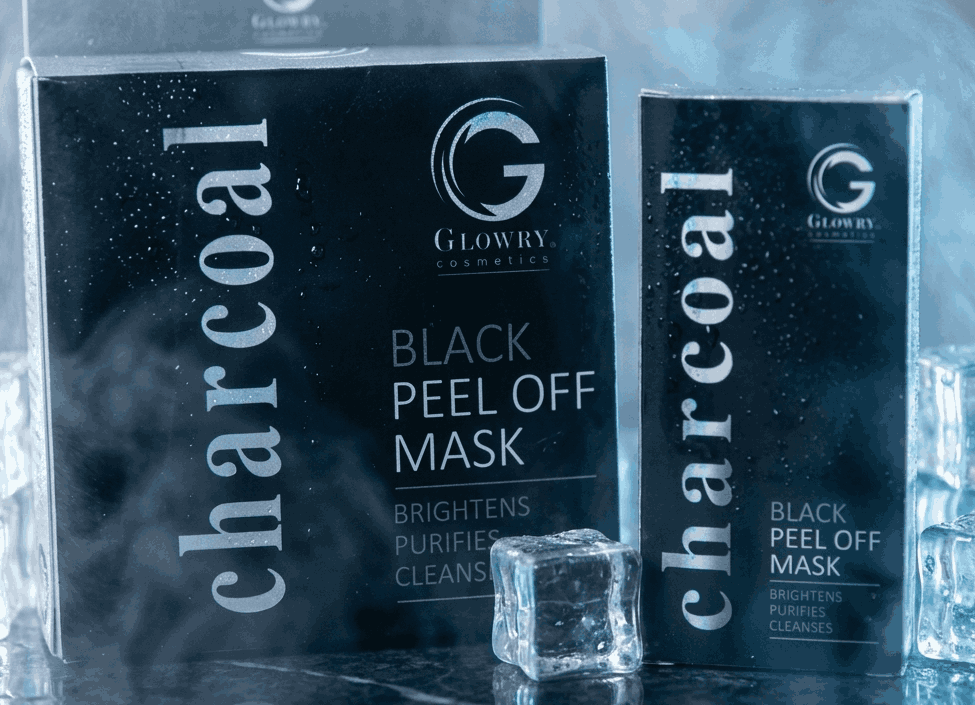 GLOWRY Charcoal Black Peel Off Mask for Deep Cleansing & Detox | Natural Bamboo Charcoal Face Mask for Blackhead Removal & Skin Brightening
