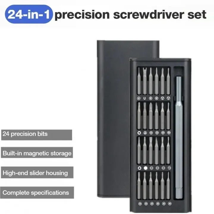 New Style 24-in-1 Precision Manual Tool Set �Professional Interchangeable Multi-Bit Toolkit with Slim Slider Housing