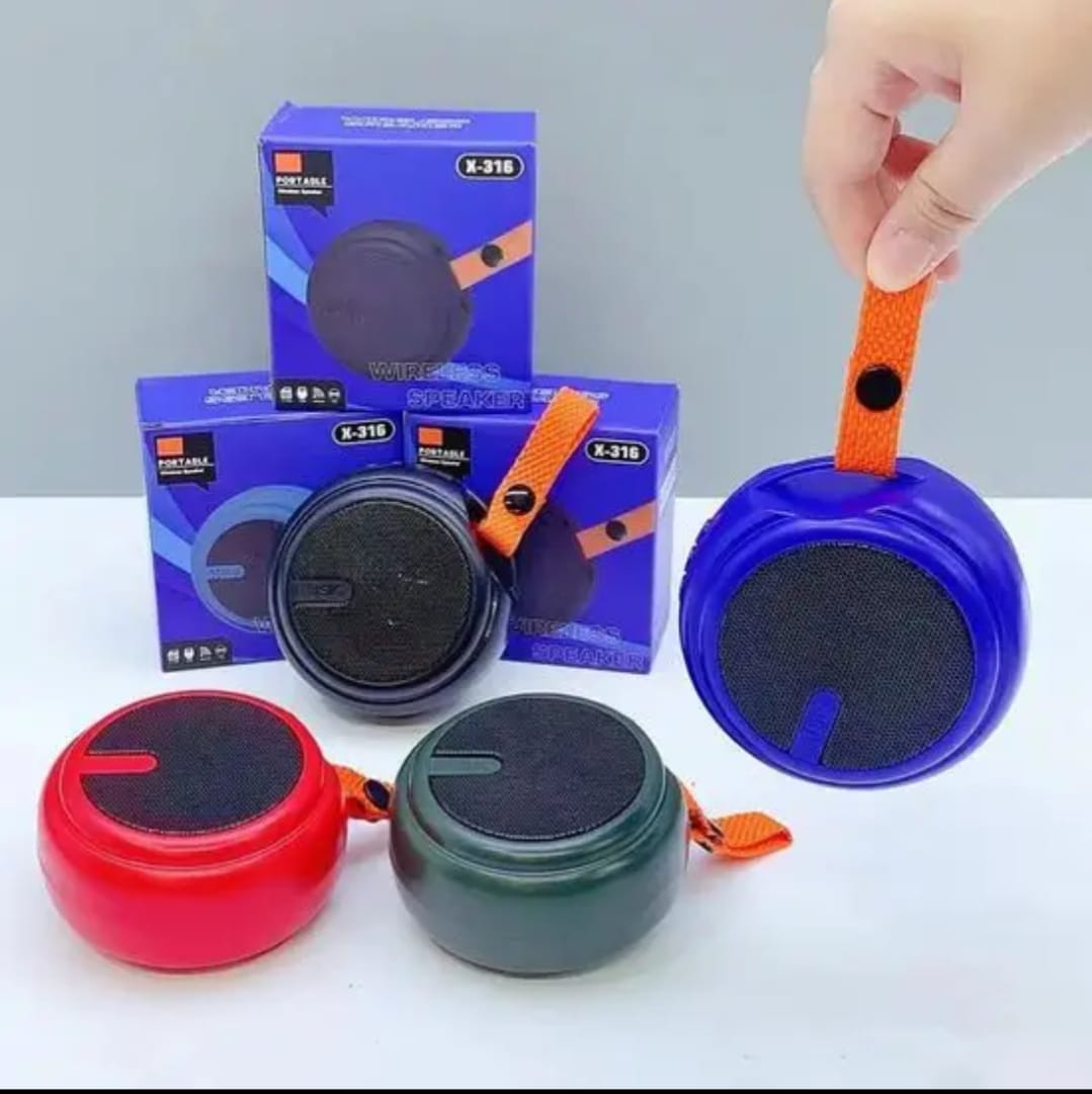 X-316 Mini Bluetooth Speaker �Multi-Function Portable Wireless Outdoor Speaker with USB, TF Card & FM Radio (Random Color)