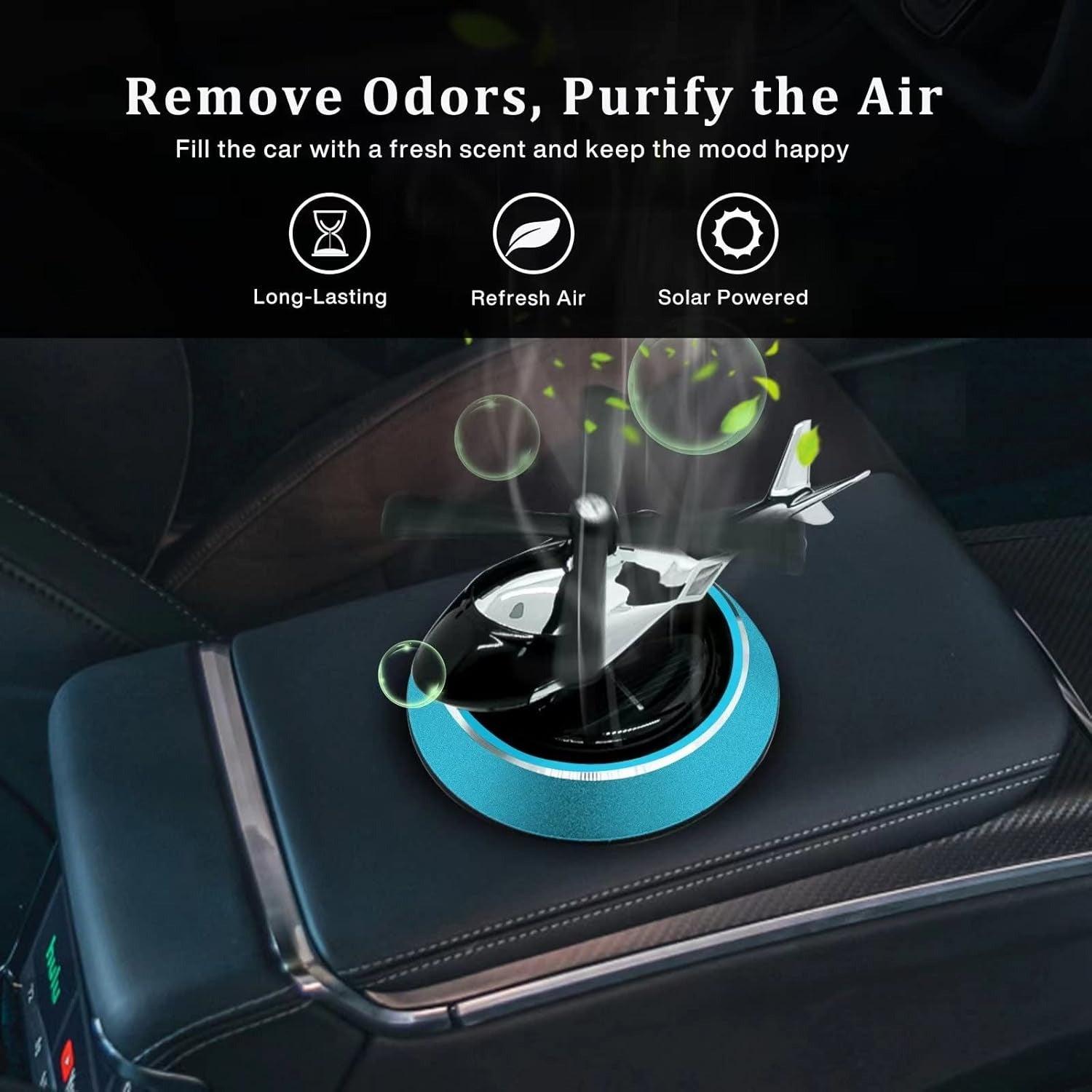 Solar Powered Car Aroma Diffuser �Helicopter Design Air Freshener Perfume for Dashboard