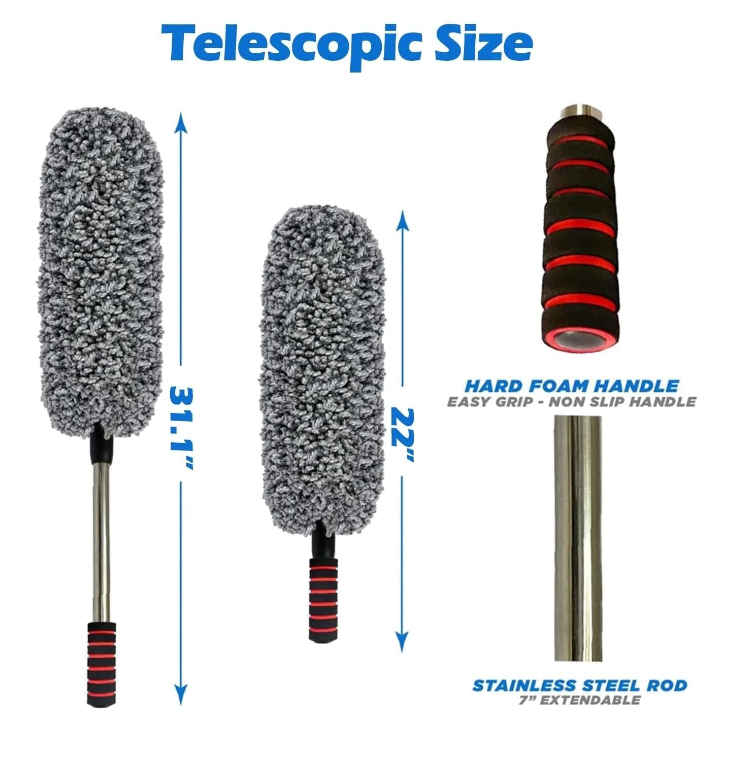 Microfiber Car Duster �Scratch-Free Cleaning with Extendable Handle