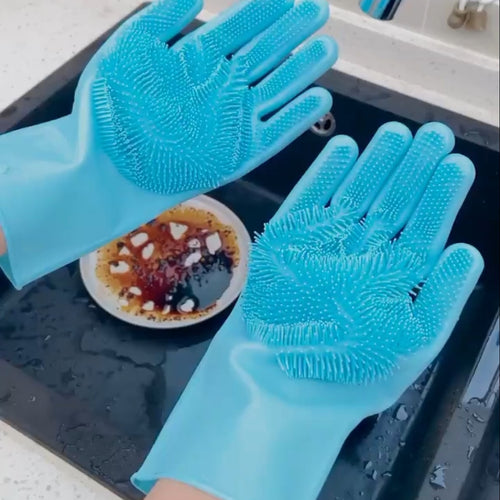 1 Pair Silicone Dishwashing Gloves Durable Quality – photo 3