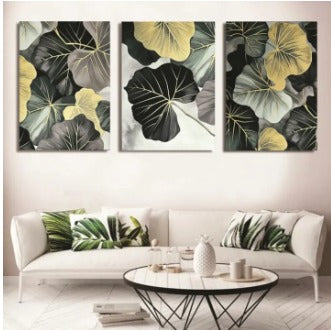 Set Of 3 Sticky Wooden Canvas Frames For Wall Decore Aesthatic Art / Sticky Phototiles For Room Wall Decoration