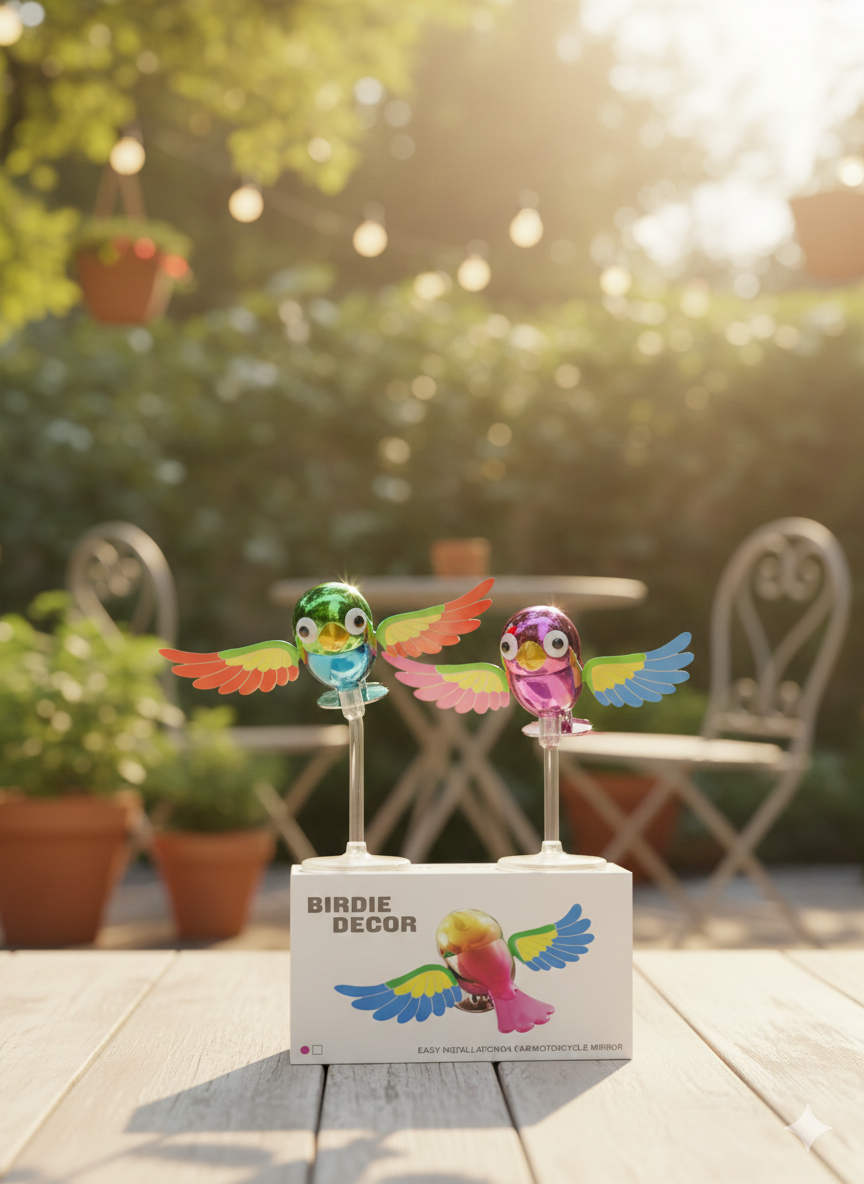 1Pc Birdie Decor Car Mirror Ornament �Flying Bird with Flapping Wings, Easy Installation Dashboard & Handlebar Decor (Random Color)