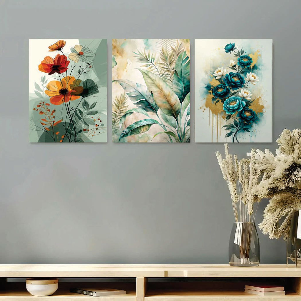 Set of 3 Premium Wall Art Photo Tiles �Modern Home Decor Sets