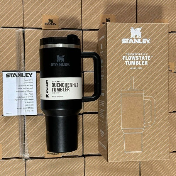 Stanley 40 Oz (1200ML) Stainless Steel Vacuum Insulated Tumbler with Straw �Leak-Proof Quencher Cup for Hot &amp; Cold Beverages, Travel Mug, Gym Water Bottle, Coffee Thermos -Random Colors | Stanley | (With Box)