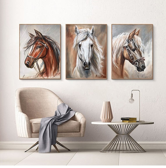 3 Pc Horse Wall D?or Photo Tiles | High Quality