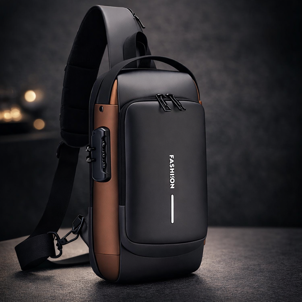 Premium Anti-Theft Sling Bag with Password Lock �High-Capacity Crossbody Shoulder Chest Pack with Smooth Zipper for Travel, Tech, and Daily Commuting