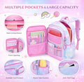 Princess Dream Rainbow School Backpack �Large Capacity Ergonomic Pastel Book Bag for Girls (44?31?13 cm)