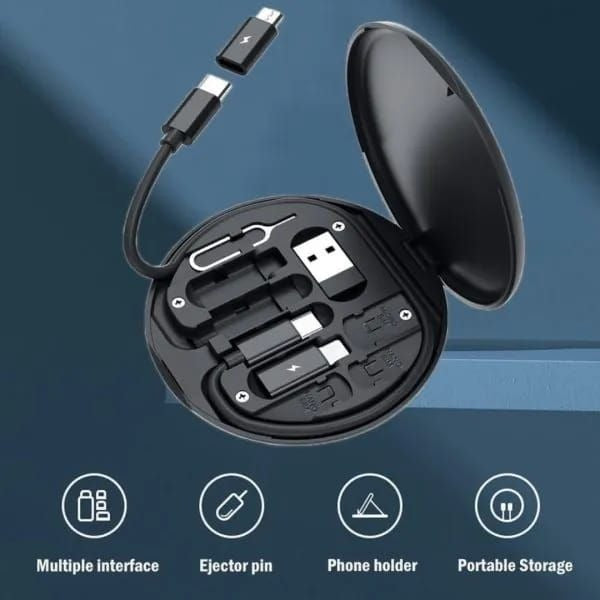 5 In 1 Multifunctional Data Cable Set 60W Fast Charging Universal Charging Pins Durable Portable Charger Cable Kit
