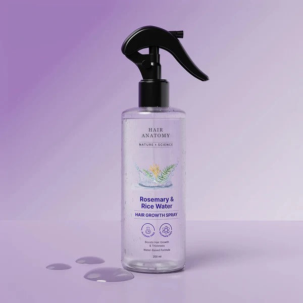 Bare Anatomy Rosemary Water Spray for Hair Growth & Thickness with Rice Water �200ml