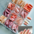 144 Pcs Multicolor Nails Box �Stylish, Durable & Easy-to-Use False Nails for Everyday Fashion, Parties & Nail Art Designs